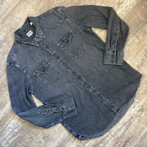 Levi's Men's Western Denim Slim Fit Shirt | Large | Casual Button-Up